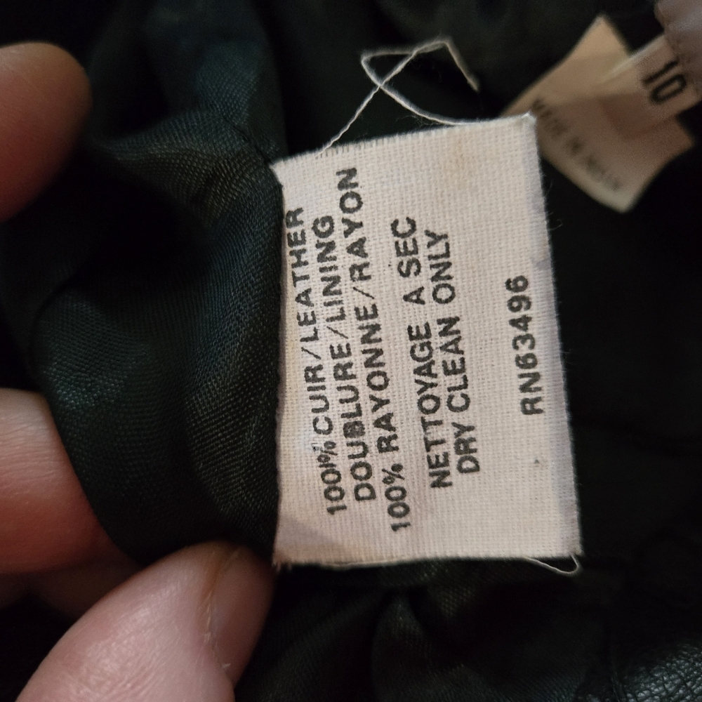 Vintage Bagatelle Black Leather Lined Skirt Sz 10 - Picture 6 of 6